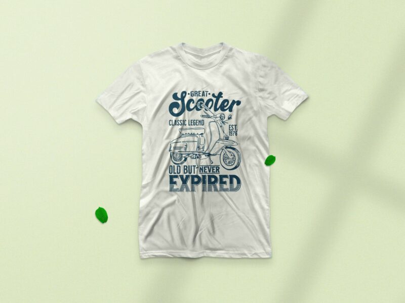 Great scooter classic legend, Old but never expired, Vintage scooter t-shirt design