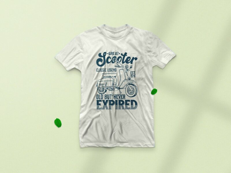 Great scooter classic legend, Old but never expired, Vintage scooter t-shirt design