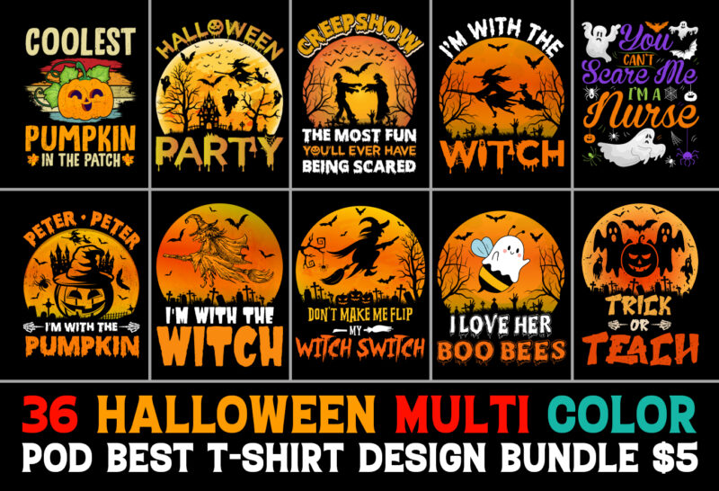 Halloween T-Shirt Design Bundle