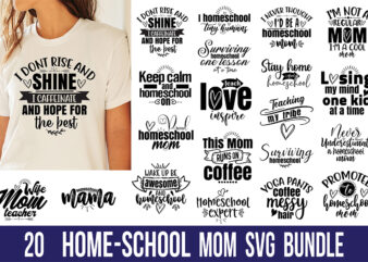 Homeschool Mom SVG Bundle File graphic t shirt