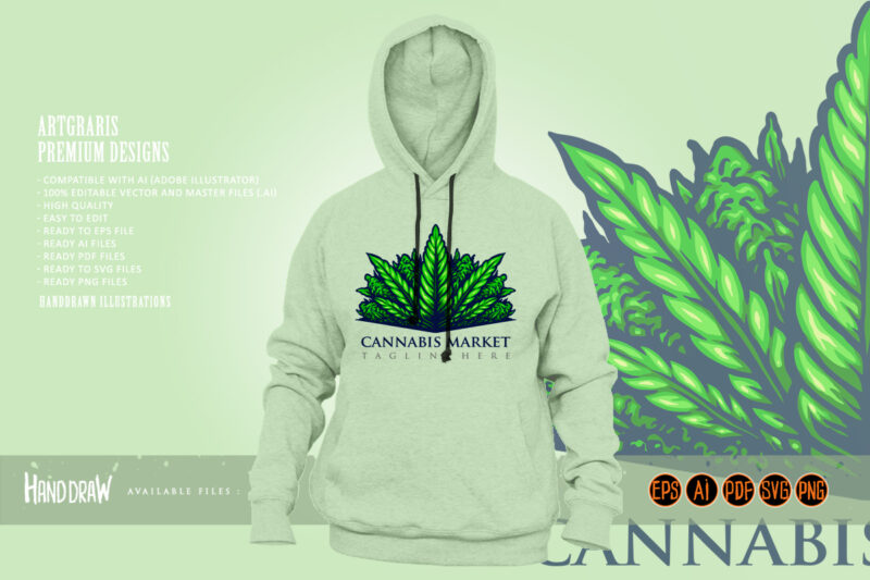 Cannabis leaf for logo mascot illustrations