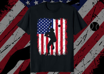 American Flag Baseball USA 4th of July Baseball mom shirt print template, USA independence day