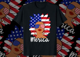 American girl 4th of July American freedom day USA flag afro women African girl Fourth of July shirt print template