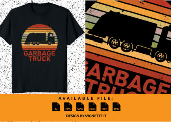 Vintage Retro Garbage Truck Recycling Trash shirt print template t shirt vector art