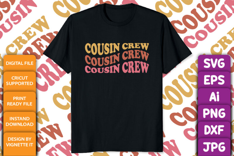 Cousin Crew making memories Family reunion Summer vacation beach life shirt print template, Typography wave style shirt design