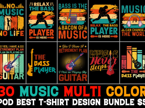 Music t-shirt design bundle