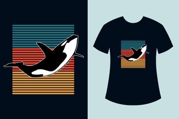 Orca t-shirt design vector illustration, Retro Vintage Orca T-shirt Designs, Killer whale orca T-shirts