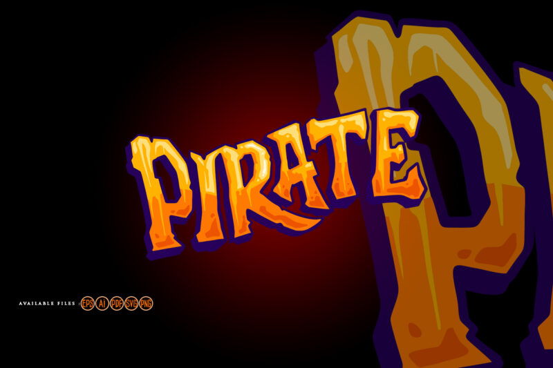 Pirate text style hand drawn illustrations