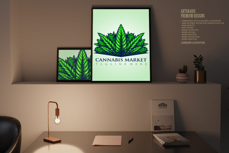 Cannabis leaf for logo mascot illustrations