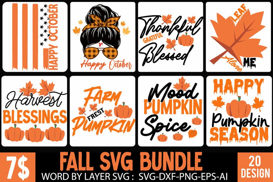 Fall SVG Bundle , Fall T-Shirt Design Bundle , Fall SVG Bundle Quotes