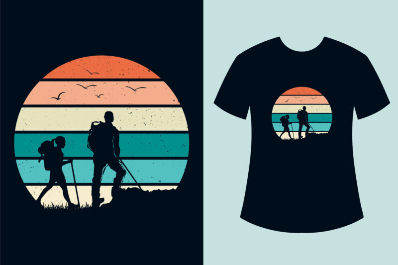 Hiking T Shirt Design Bundle, Retro Vintage Sunset Hiking T Shirt Design Bundle, Retro Sunset Mountain Hiking T Shirt Design Bundle, Outdoor, Adventure, Hiking T Shirt Design