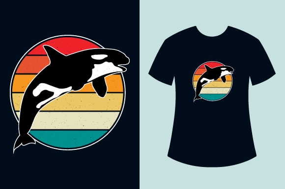 Orca t-shirt design vector illustration, Retro Vintage Orca T-shirt Designs, Killer whale orca T-shirts