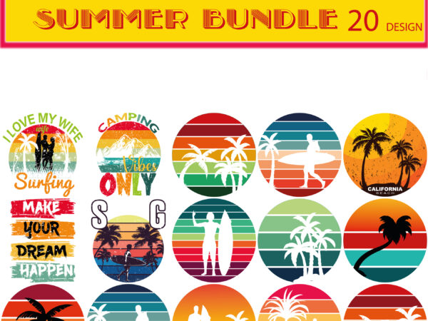 Retro-vintage-sunset-summer-bundle t shirt design online