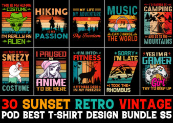 Retro Vintage T-Shirt Design Bundle