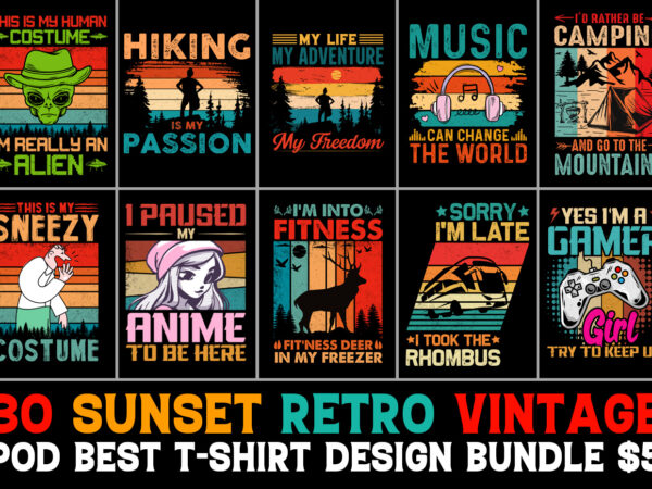 Retro vintage t-shirt design bundle Retro vintage t-shirt design bundle