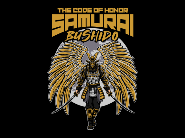 Samurai code of honor t shirt template vector