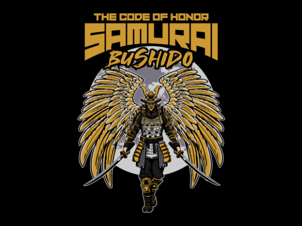 Samurai code of honor t shirt template vector Samurai code of honor t shirt template vector