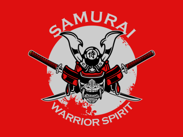 Samurai emblem t shirt template vector