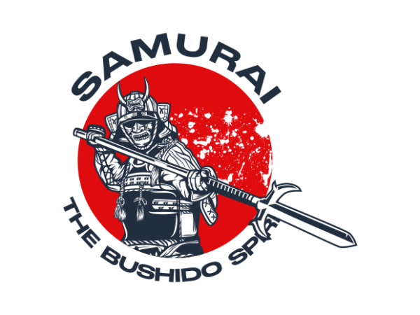 Samurai spear t shirt template vector