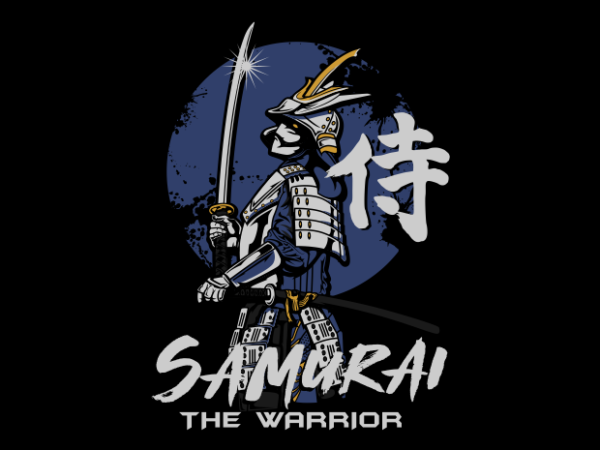 Samurai the warrior t shirt template vector