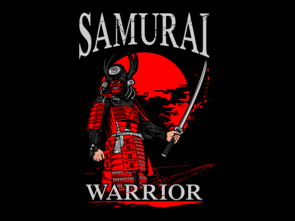 Samurai warrior b t shirt template vector