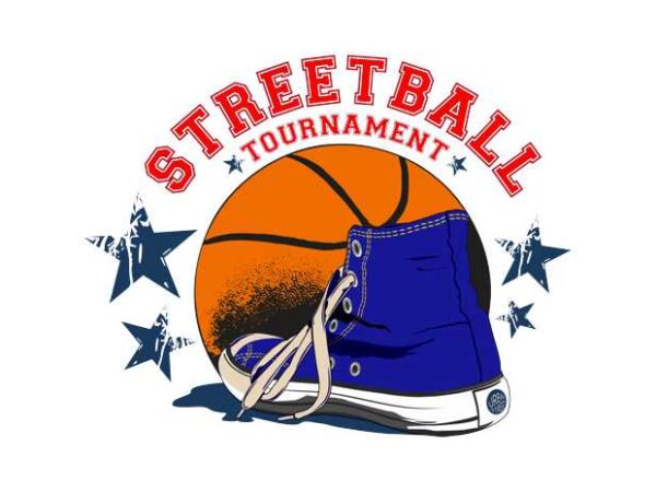 Streetball t shirt template vector