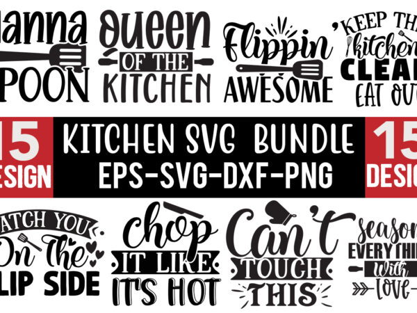 Kitchen svg t shirt design bundle