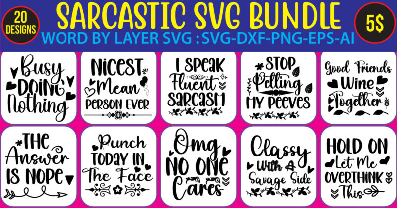 Sarcastic mega bundle ,120 design sarcastic bundle svg,svgs,quotes-and