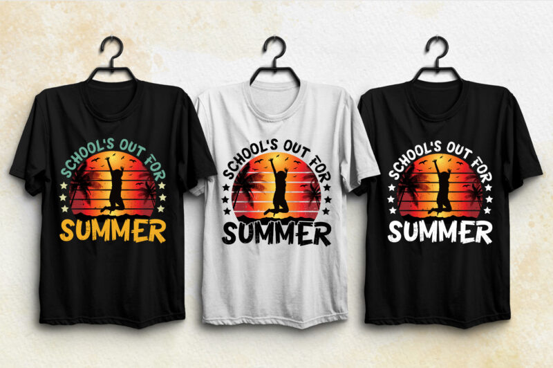 Retro Sunset T-Shirt Design Bundle