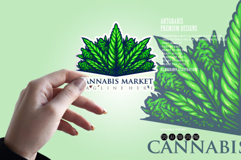 Cannabis leaf for logo mascot illustrations