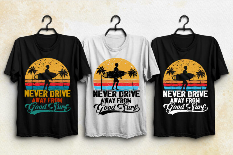 Surfing T-Shirt Design Bundle