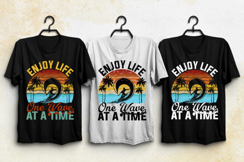 Surfing T-Shirt Design Bundle