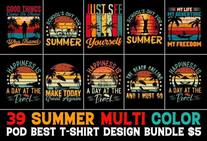 Summer T-Shirt Design Bundle