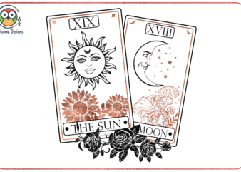 The Sun & Moon tarot Sublimation t shirt designs for sale