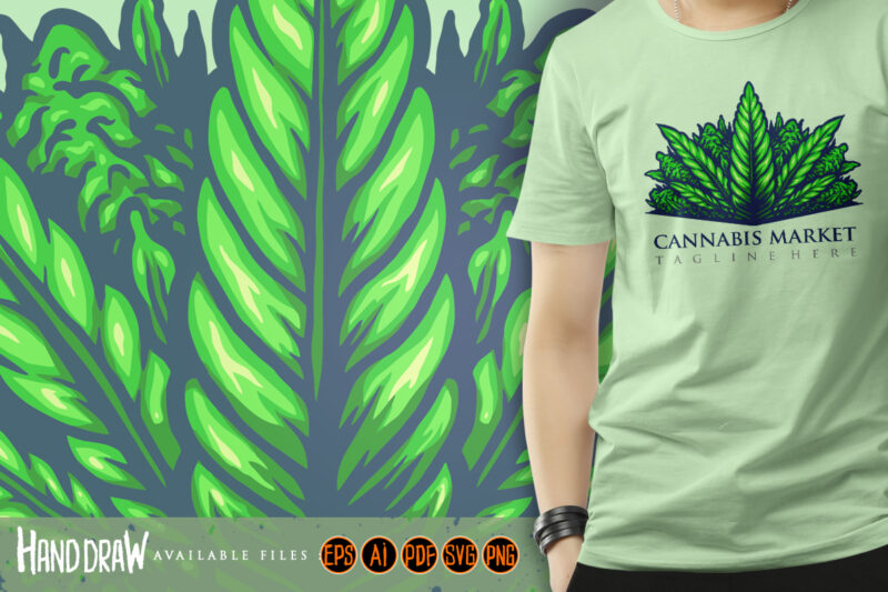 Cannabis leaf for logo mascot illustrations