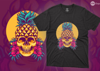 Pineapple Skull Summer – Illustration t shirt illustration