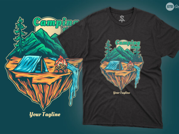 Camping time – illustration t shirt vector file