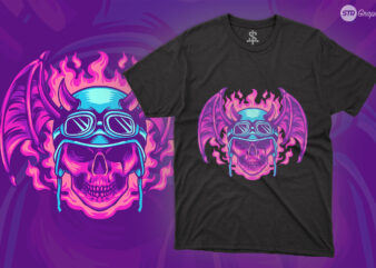 Bat Skull Rider – Illustration t shirt template