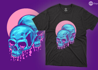 Bubble Gum Skull – Illustration t shirt template