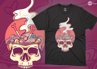 Ramen Skull – Illustration t shirt design online