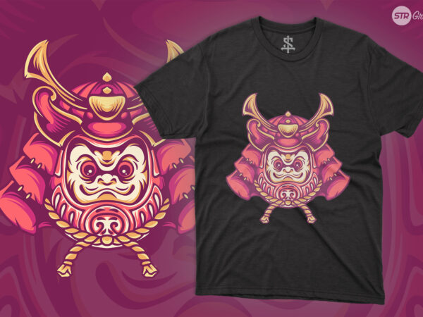 Daruma samurai – illustration t shirt vector illustration