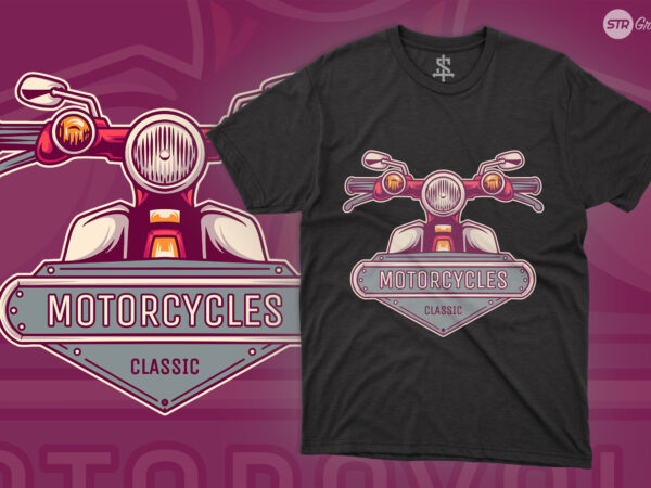 Classic motorcycles – logo t shirt vector file