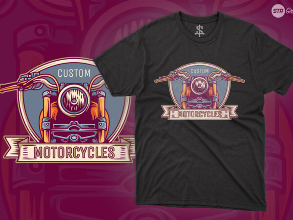 Custom motorcycles club – logo t shirt vector file