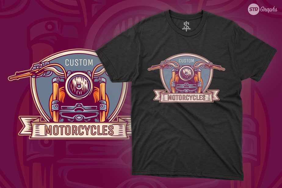 Custom Motorcycles Club - Logo - Buy t-shirt designs
