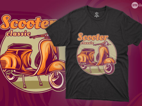 Classic scooter – logo t shirt vector file