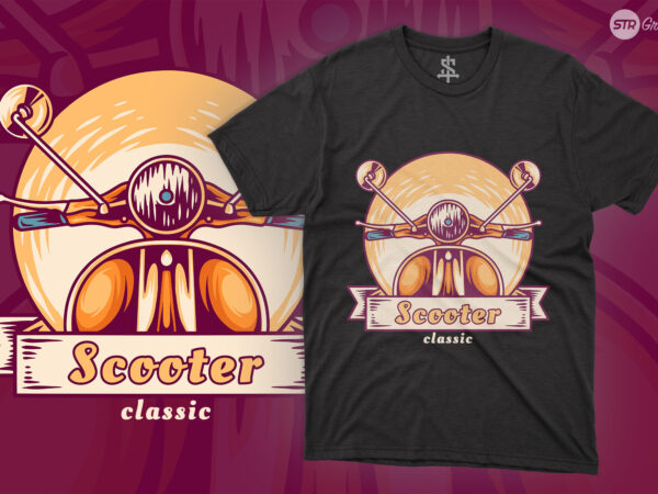 Scooter club – logo t shirt template vector Scooter club – logo t shirt template vector