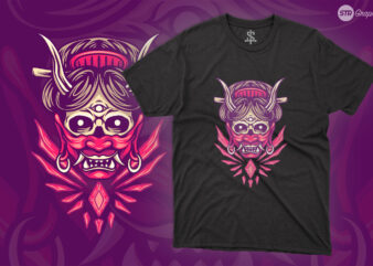 Skull Geisha And Mask – Illustration t shirt template vector