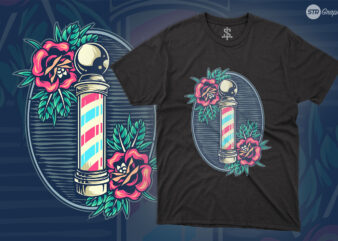 Roses Babershop – Illustration t shirt design online