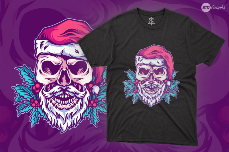Skull Santa Claus Christmas – Illustration
