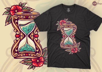 Hourglass – Retro Illustration graphic t shirt